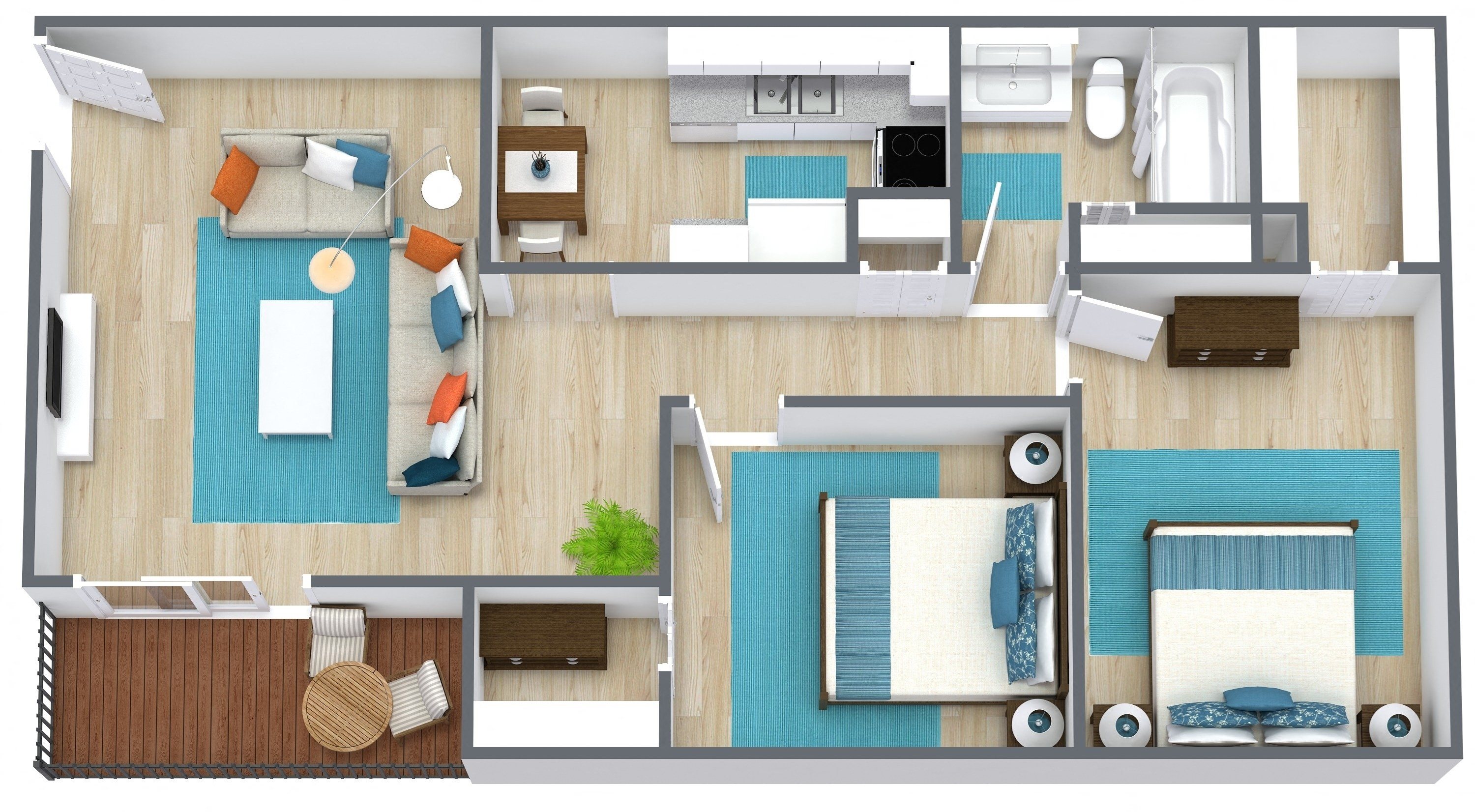 two bedroom floor plan